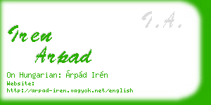 iren arpad business card